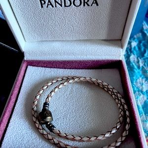 Pandora double leather bracelet